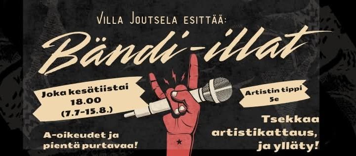 Villa Joutselassa alkaa heinäkuussa kuuden tiistai-illan livemusiikkisarja